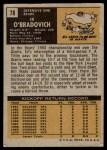 1971 Topps #78 Ed O'Bradovich Back Thumbnail