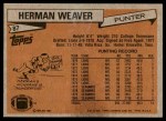 1981 Topps #87 Herman Weaver Back Thumbnail