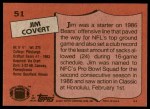 1987 Topps #51 Jim Covert Back Thumbnail