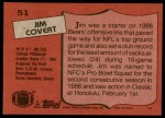 1987 Topps #51 Jim Covert Back Thumbnail