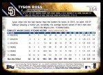 2016 Topps #354 A Tyson Ross  Back Thumbnail