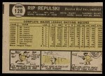 1961 Topps #128 Rip Repulski Back Thumbnail
