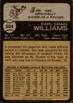 1973 Topps #504 xGAP Earl Williams Back Thumbnail