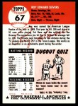 1953 Topps Archives #67 Roy Sievers Back Thumbnail