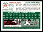 1954 Topps Archives #205 Johnny Sain Back Thumbnail