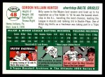1954 Topps Archives #48 Billy Hunter Back Thumbnail