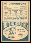 1968 Topps #208 Jim Gibbons Back Thumbnail