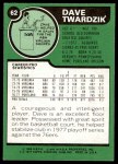 1977 Topps #62 Dave Twardzik Back Thumbnail