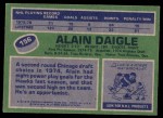 1976 Topps #156  Alain Daigle  Back Thumbnail