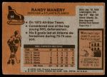 1975 Topps #44  Randy Manery   Back Thumbnail