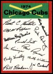 1974 Topps Red Team Checklist   Cubs Team Checklist Front Thumbnail