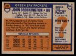 1976 Topps #345  John Brockington  Back Thumbnail