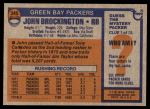 1976 Topps #345  John Brockington  Back Thumbnail