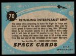 1957 Topps Space #70   Refueling Interplanet Ship  Back Thumbnail
