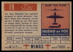 1952 Topps Wings #19   HUP-1 Back Thumbnail