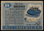 1955 Topps #68 - Jim Crowley / Elmer Layden / Don Miller / Harry Stuhldreher Four Horsemen Back Thumbnail