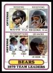 1980 Topps #226   -  Walter Payton / Brian Baschnagel / Gary Fencik / Terry Schmidt / Jim Osborne Bears Leaders & Checklist Front Thumbnail