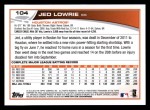 2013 Topps #104  Jed Lowrie   Back Thumbnail