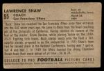 1952 Bowman Small #95  Buck Shaw  Back Thumbnail