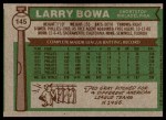1976 Topps #145  Larry Bowa  Back Thumbnail