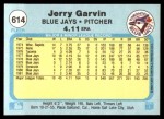 1982 Fleer #614  Jerry Garvin  Back Thumbnail