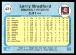 1982 Fleer #431  Larry Bradford  Back Thumbnail