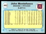 1982 Fleer #442  John Montefusco  Back Thumbnail