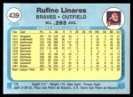 1982 Fleer #439  Rufino Linares  Back Thumbnail