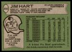 1978 Topps #232  Jim Hart  Back Thumbnail