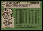 1978 Topps #232  Jim Hart  Back Thumbnail