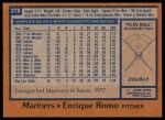 1978 Topps #278  Enrique Romo  Back Thumbnail