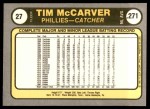 1981 Fleer #27  Tim McCarver  Back Thumbnail