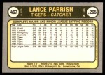 1981 Fleer #467  Lance Parrish  Back Thumbnail