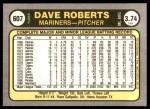 1981 Fleer #607  Dave Roberts  Back Thumbnail