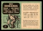 1970 O-Pee-Chee #21  Roy Edwards  Back Thumbnail