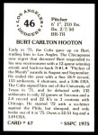 1976 SSPC #67  Burt Hooton  Back Thumbnail