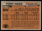 1981 Topps #431  Tony Reed  Back Thumbnail