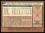 1978 O-Pee-Chee #153  Larry Parrish  Back Thumbnail
