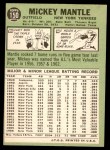 1967 Topps #150 Mickey Mantle Back Thumbnail