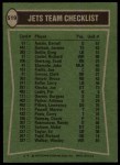 1978 Topps #519   -  Clark Gaines / Wesley Walker / Burgess Owens / Joe Klecko Jets Leaders & Checklist Back Thumbnail