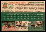 1954 Topps #132 Tommy Lasorda Back Thumbnail