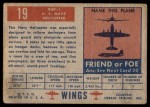 1952 Topps Wings #19   HUP-1 Back Thumbnail