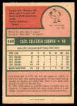 1975 O-Pee-Chee #489  Cecil Cooper  Back Thumbnail