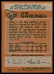 1978 Topps #88  Paul Gardner  Back Thumbnail