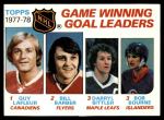 1978 Topps #69   -  Guy Lafleur / Bill Barber / Darryl Sittler / Bob Bourne League Leaders Front Thumbnail