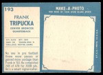 1961 Topps #193  Frank Tripucka  Back Thumbnail