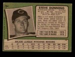 1971 Topps #294  Steve Dunning  Back Thumbnail