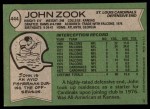 1978 Topps #444  John Zook  Back Thumbnail
