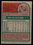 1975 Topps Mini #305  Jim Colborn  Back Thumbnail