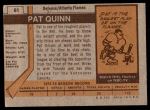 1973 Topps #61  Pat Quinn   Back Thumbnail